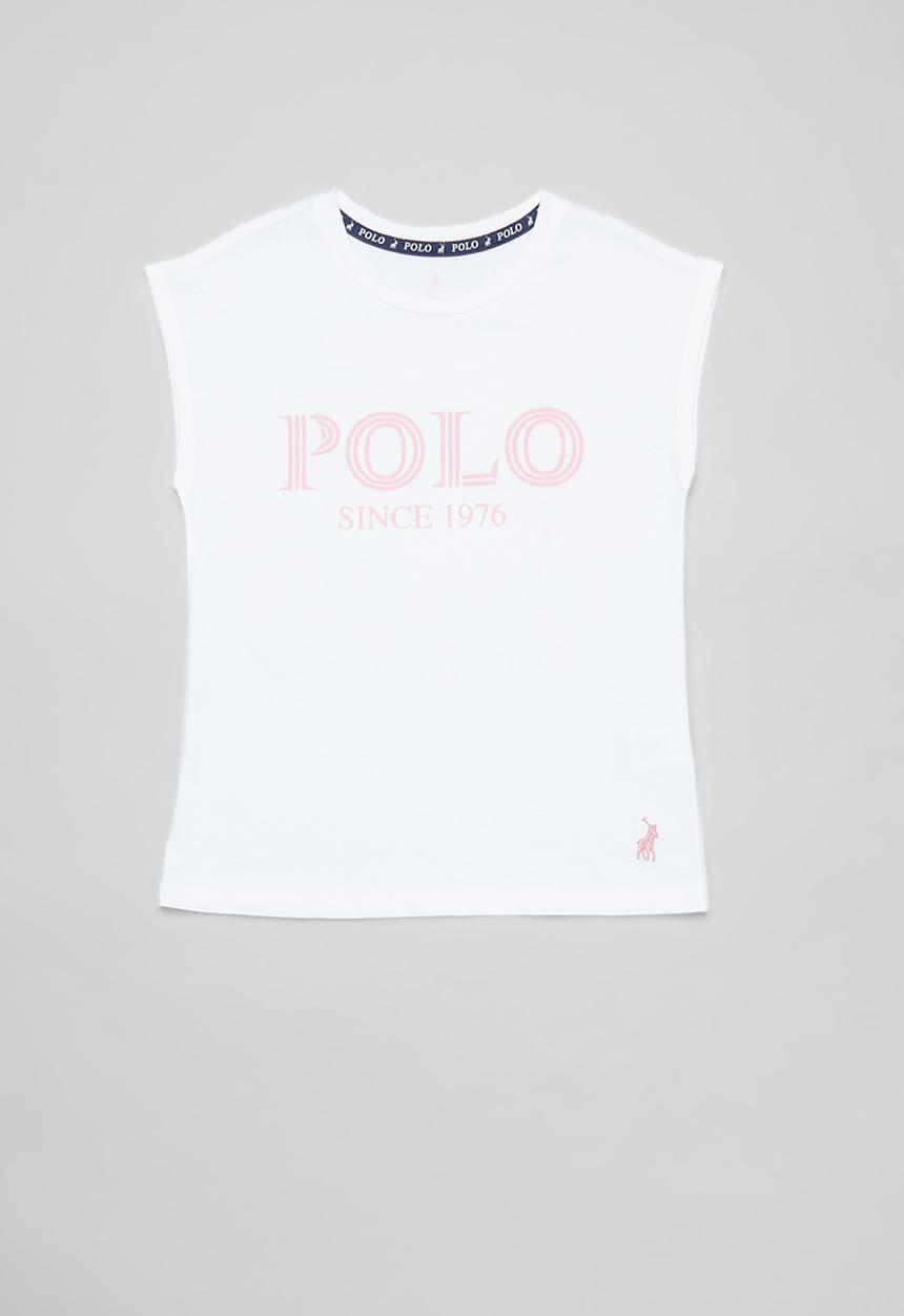 POLO - Girls candice printed tee - white