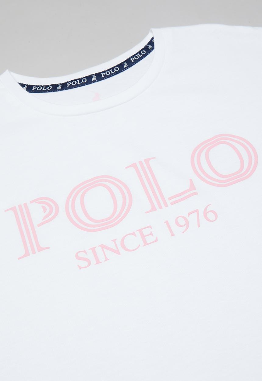 POLO - Girls candice printed tee - white