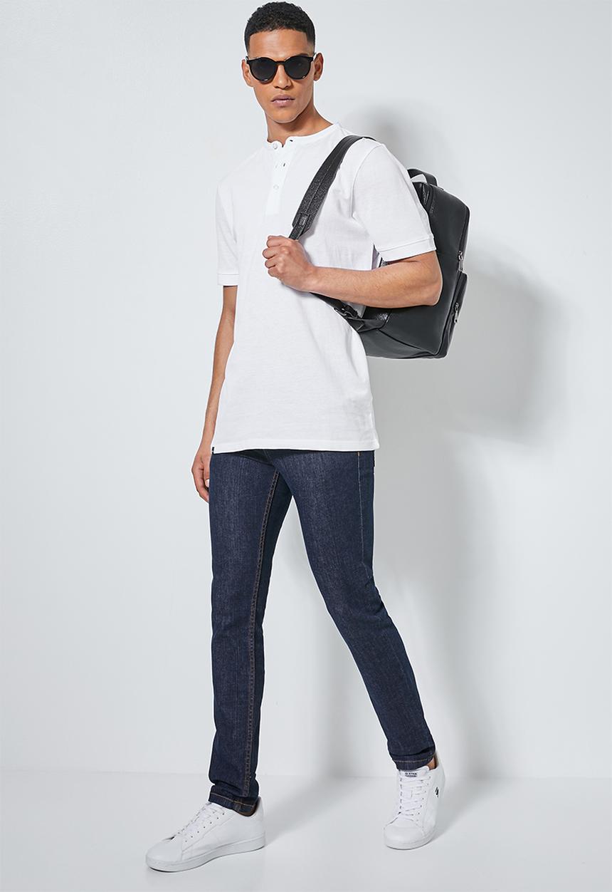 Superbalist - 2-pack Siya slim pique mandarin golfer - black & white