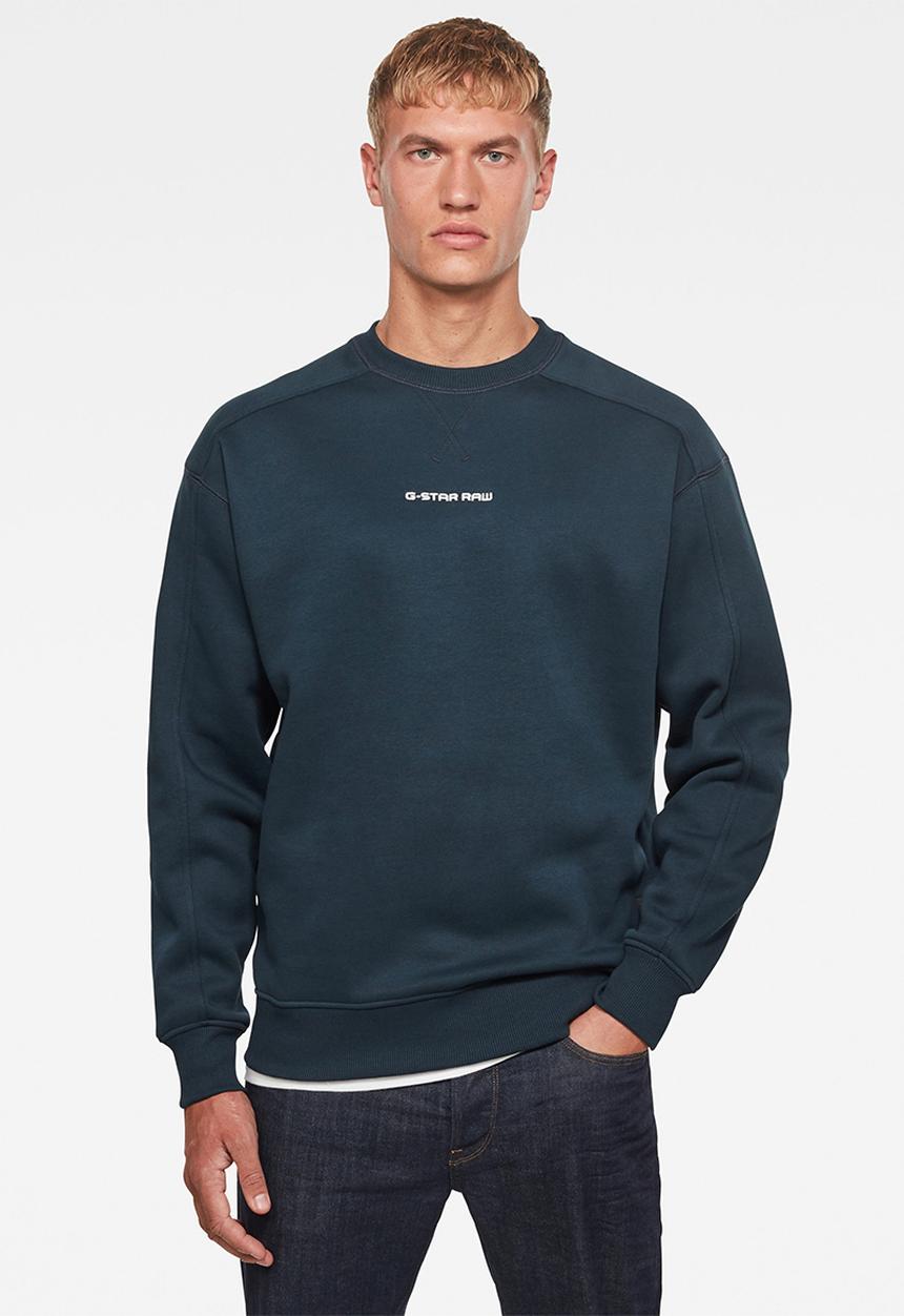 G-STAR - Reinforced crew r sw long sleeve - navy 
