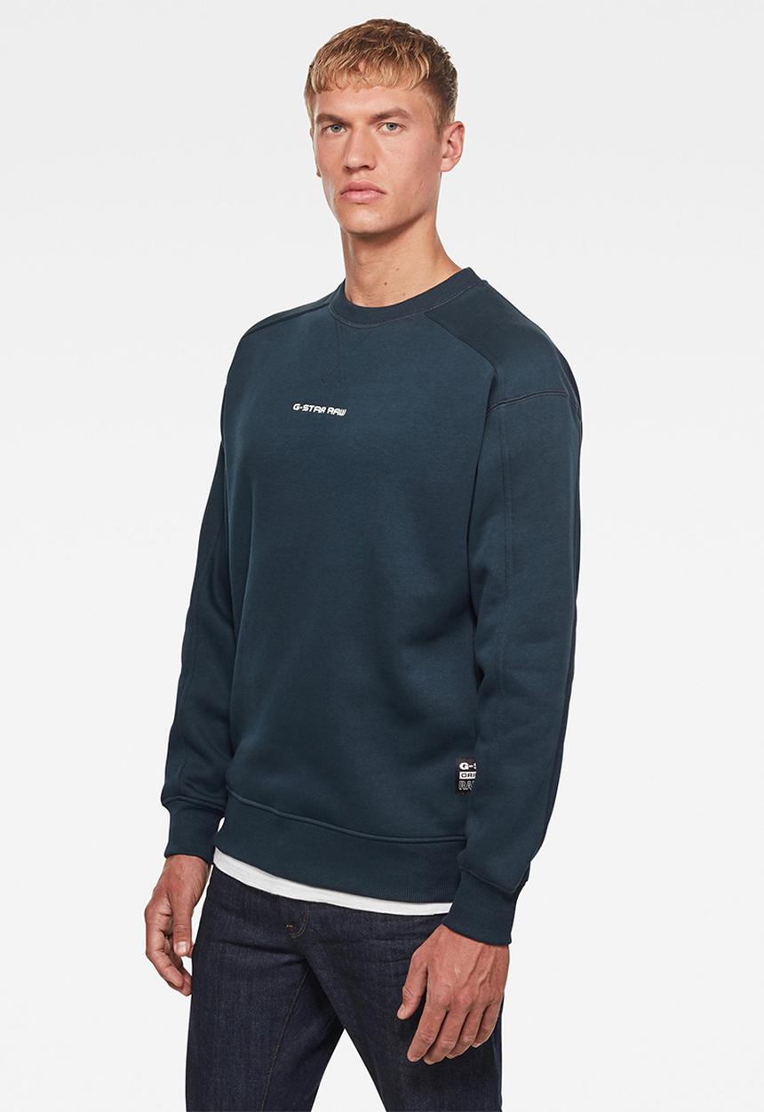 G-STAR - Reinforced crew r sw long sleeve - navy 
