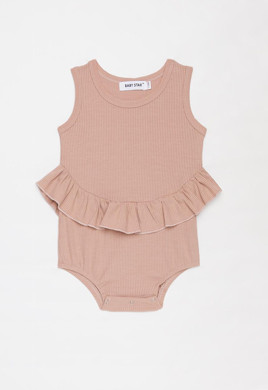 Baby Star - Sleeveless peplum romper - dusty pink