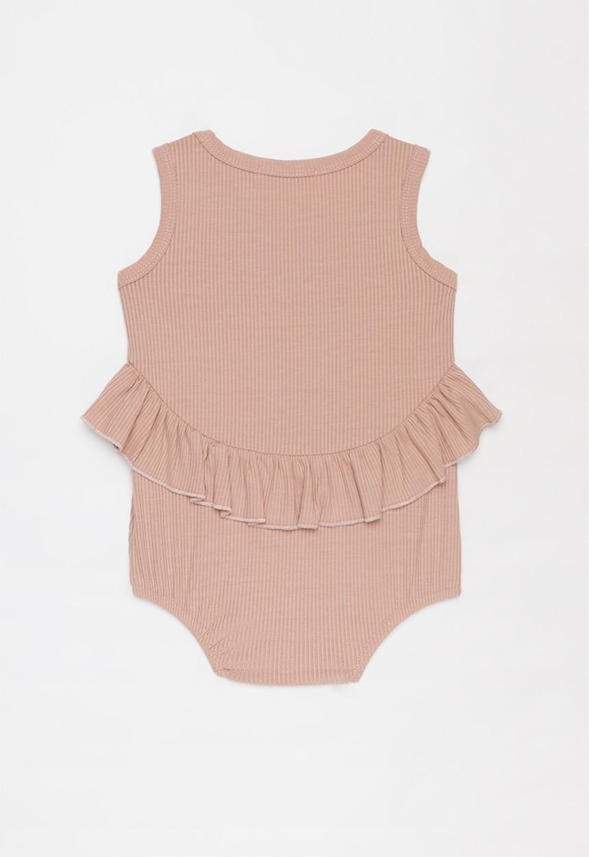 Baby Star - Sleeveless peplum romper - dusty pink