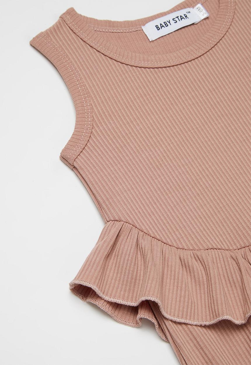 Baby Star - Sleeveless peplum romper - dusty pink