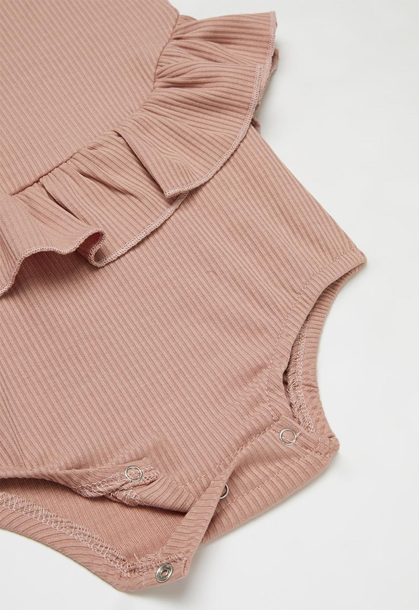 Baby Star - Sleeveless peplum romper - dusty pink