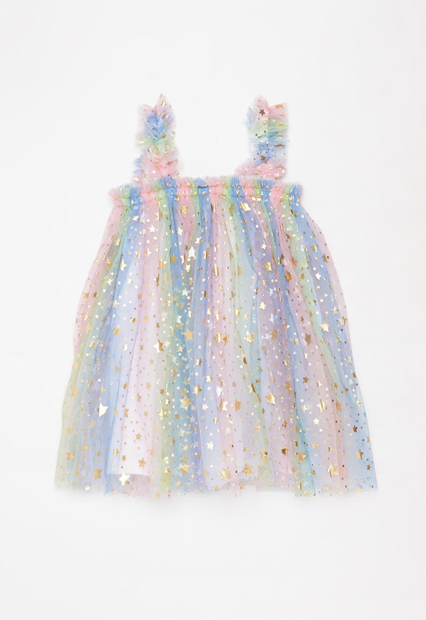 Baby Star - Star foiled darling dress - multi