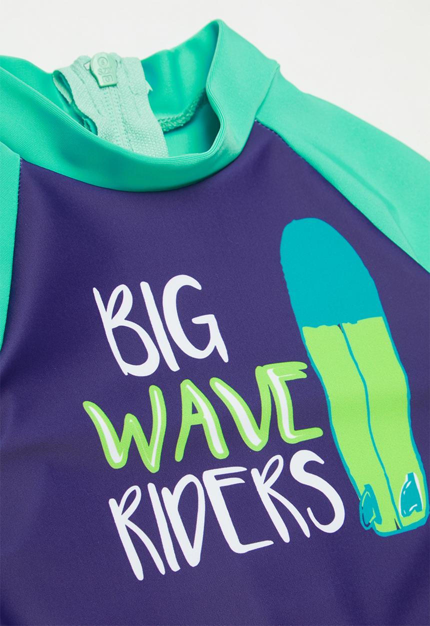 Pop Candy - Boys printed swimsuit - navy & green 