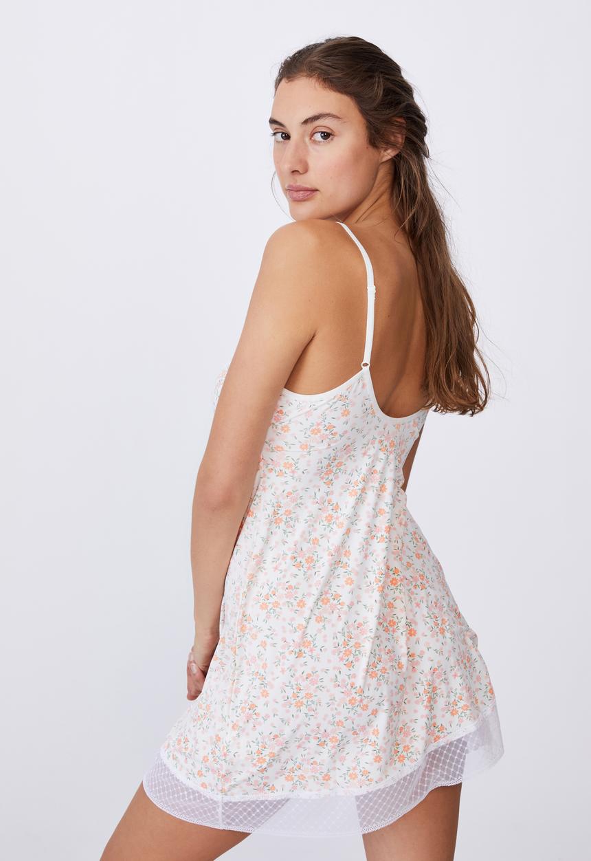 Cotton On - Slinky nightie - toss ditsy white