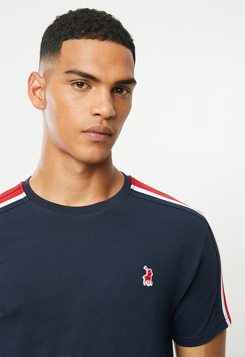 POLO - Joseph webbing crew neck tee - navy