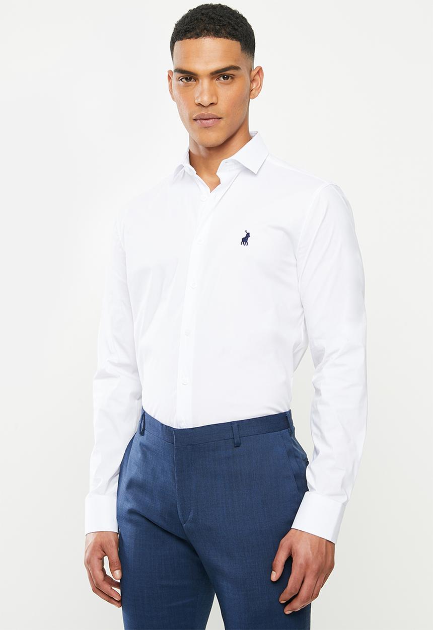 POLO - Christiaan slim fit long sleeve shirt - white