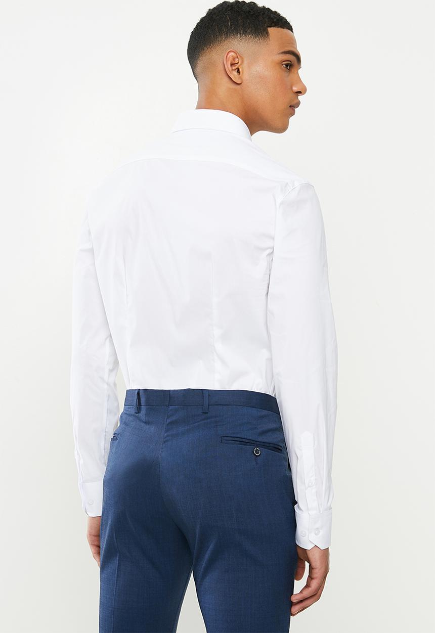 POLO - Christiaan slim fit long sleeve shirt - white