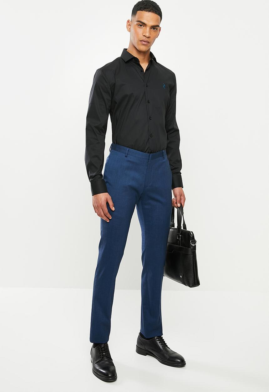 POLO - Christiaan slim fit long sleeve shirt - black