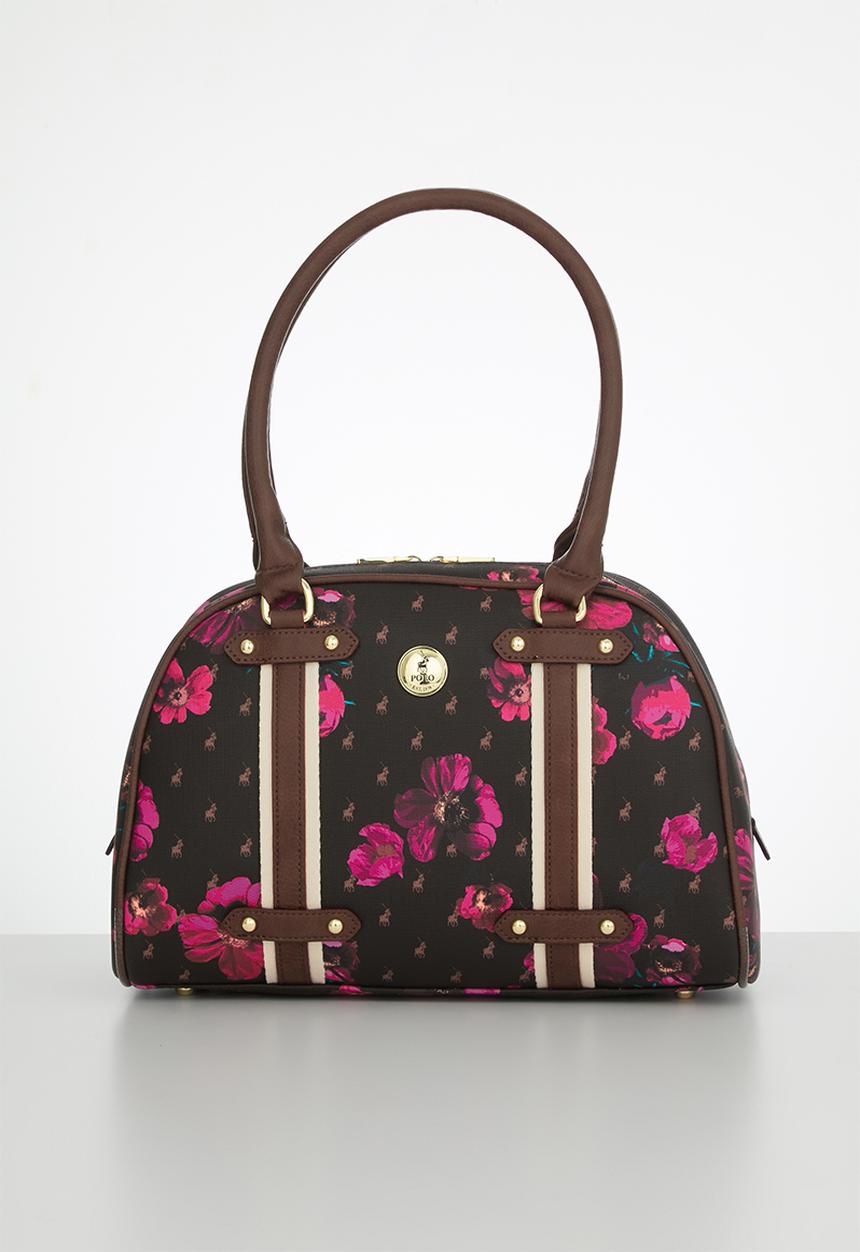 POLO - Iconic floral heritage bag - brown & pink