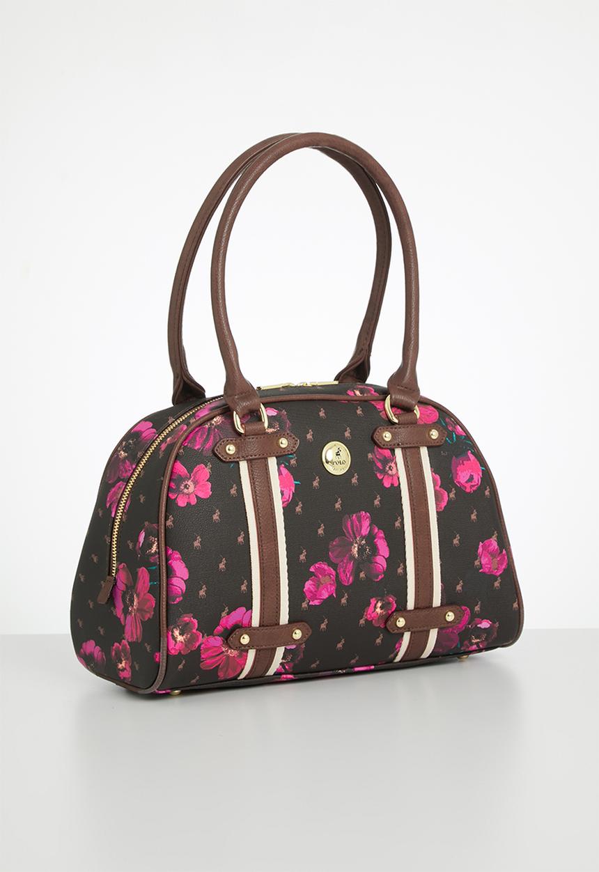 POLO - Iconic floral heritage bag - brown & pink