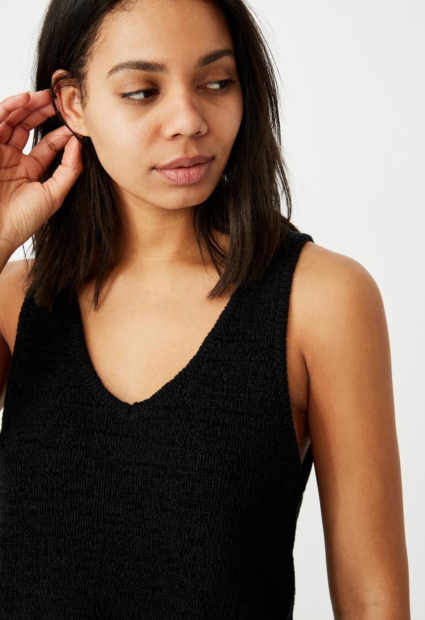 Cotton On - Summer lounge tank - black