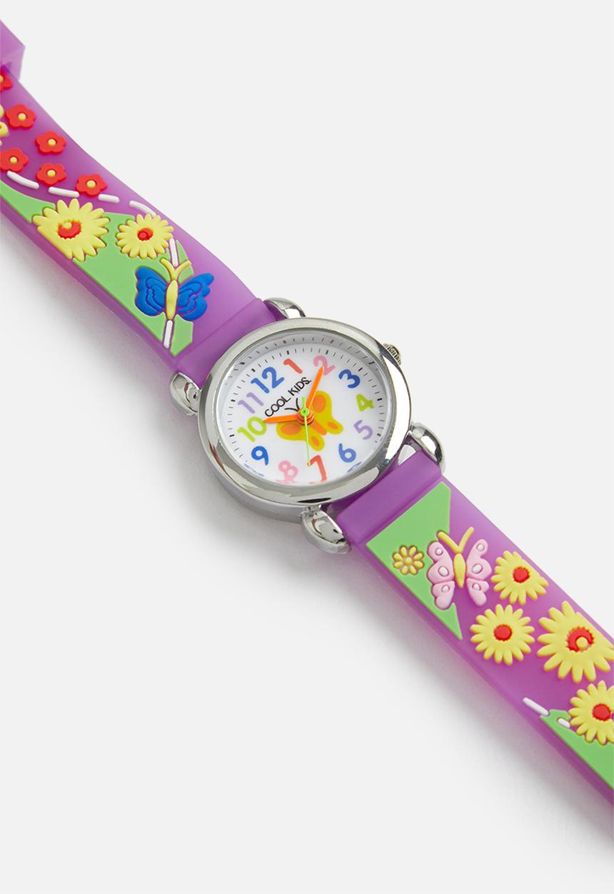 Cool Kids - Girls 3d butterfly watch - multi