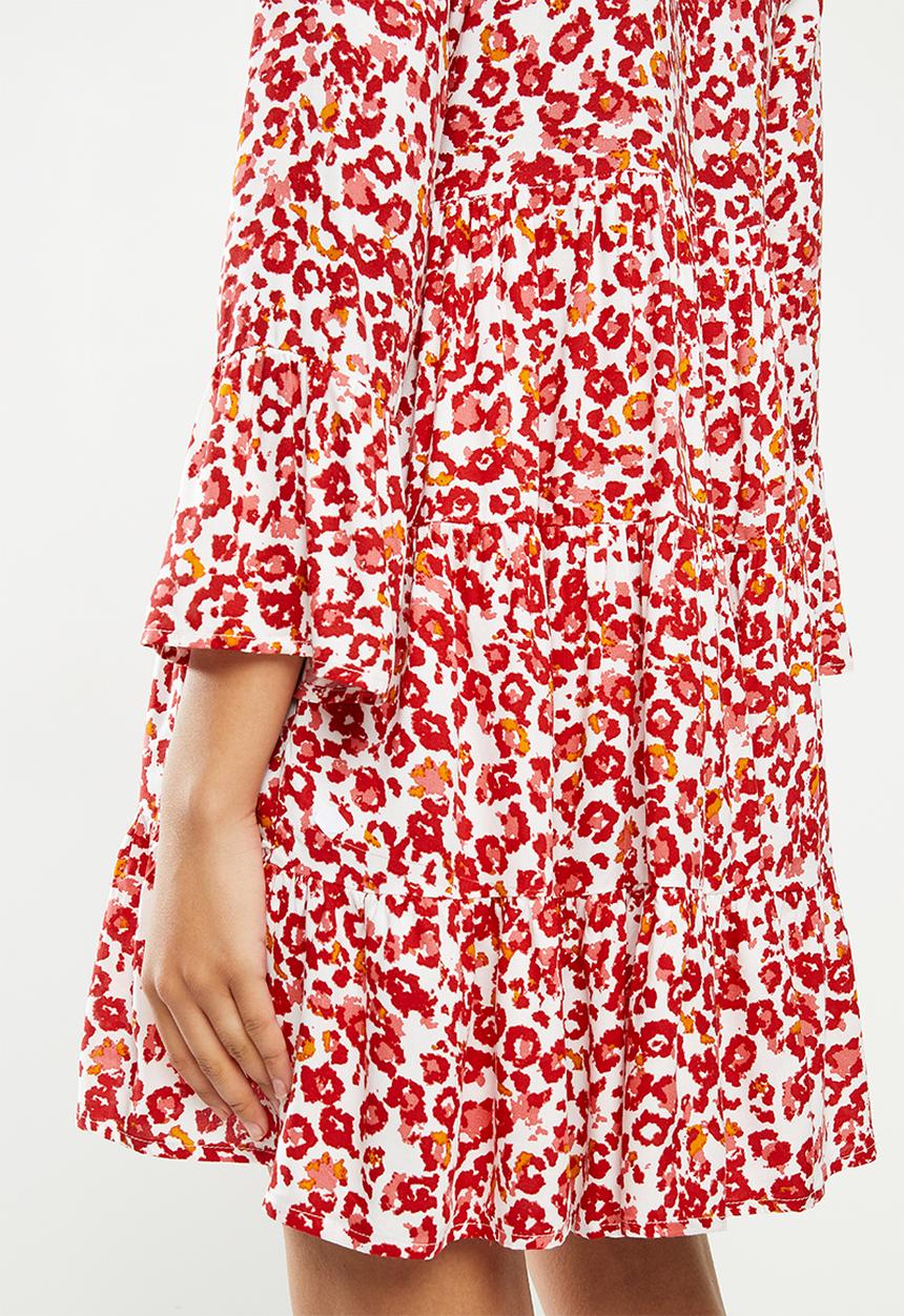 Jacqueline de Yong - Char 7/8 dress - red & white