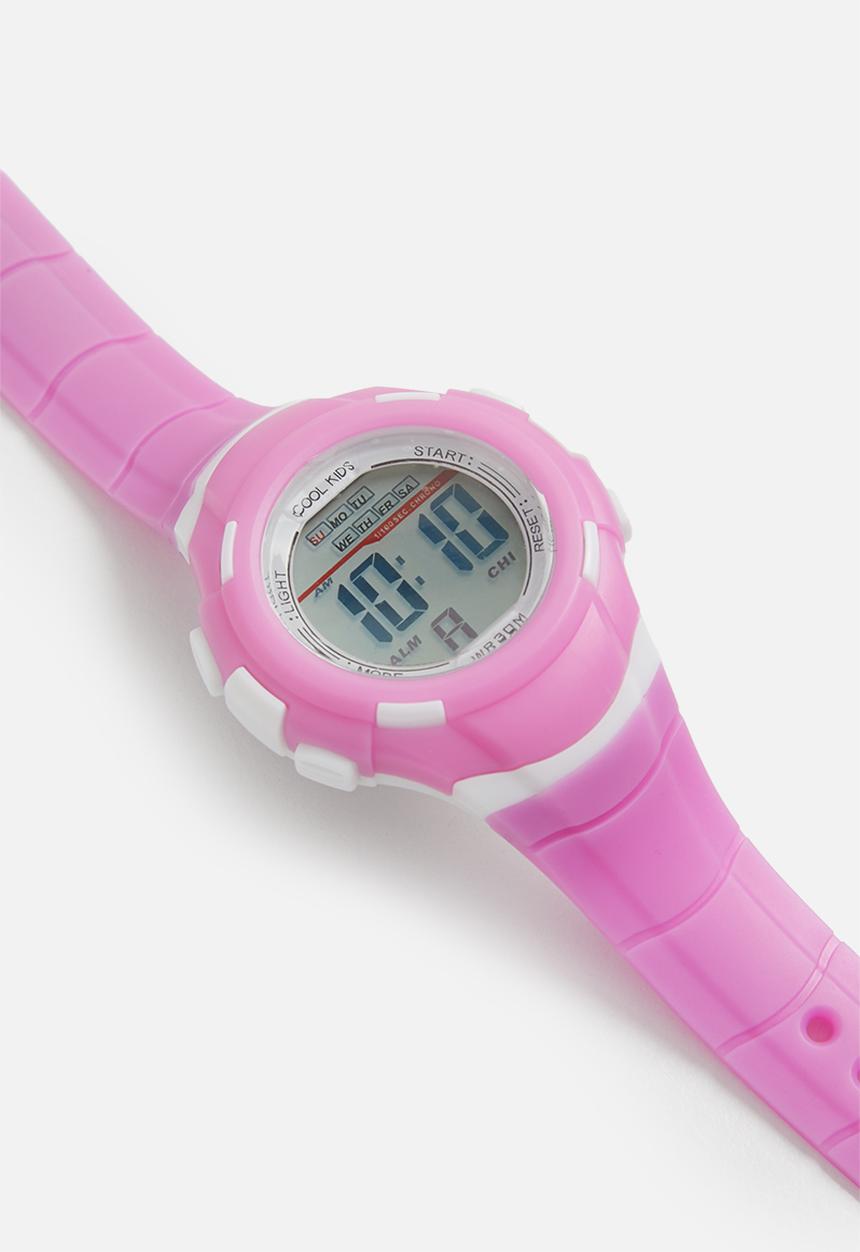 Cool Kids - Digital mid-size watch - pink & white