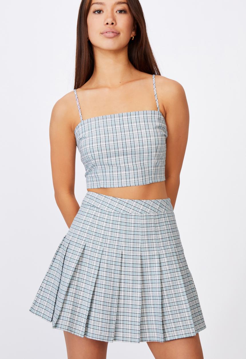 Factorie - Pleated skirt - maya check ether
