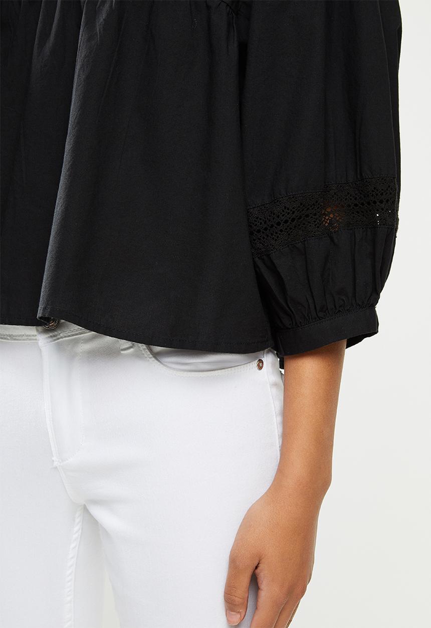 Jacqueline de Yong - Vita puff sleeve blouse - black