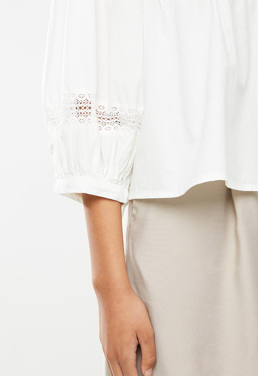 Jacqueline de Yong - Vita puff sleeve blouse - white