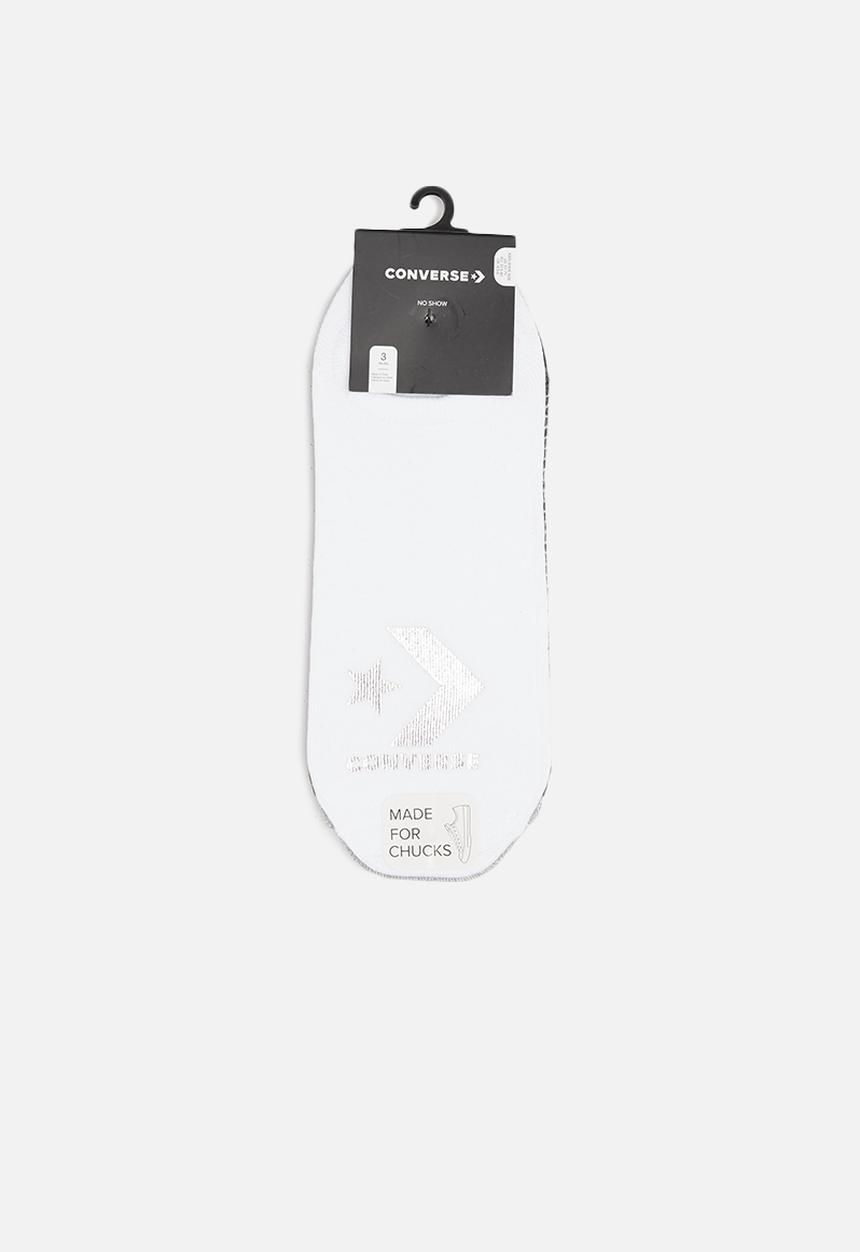 Converse - Metallic sparkle no show 3 pack - black & white