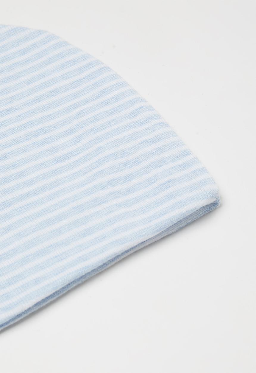 Pop Candy - 2 Pack stripe beanie - blue & white 