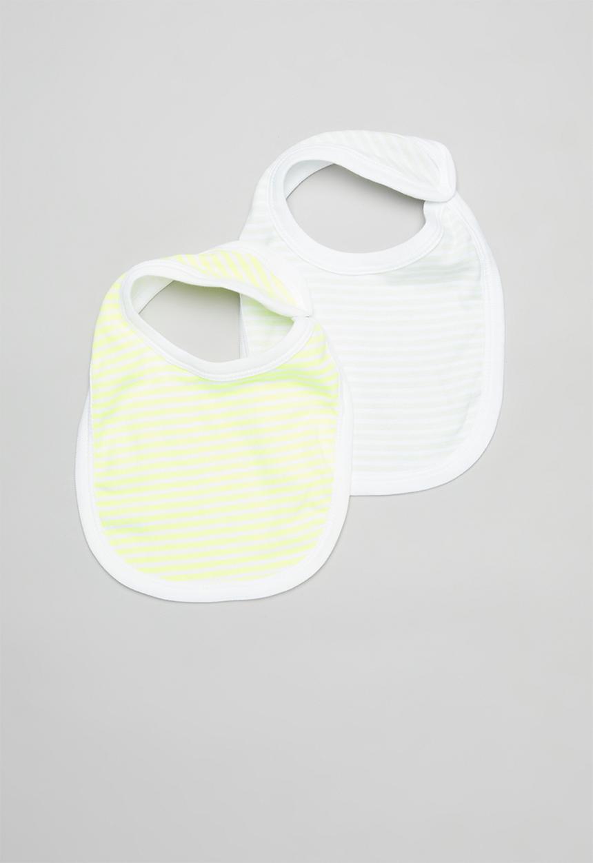 Pop Candy - 2 Pack stripe bib - yellow & green
