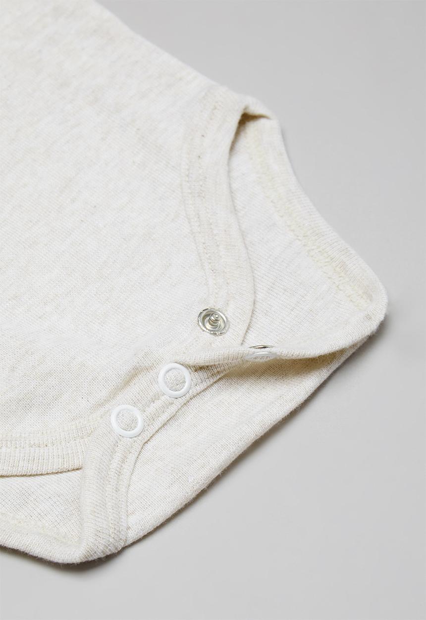 Pop Candy - 2 Pack long sleeve bodyvests - beige & white 
