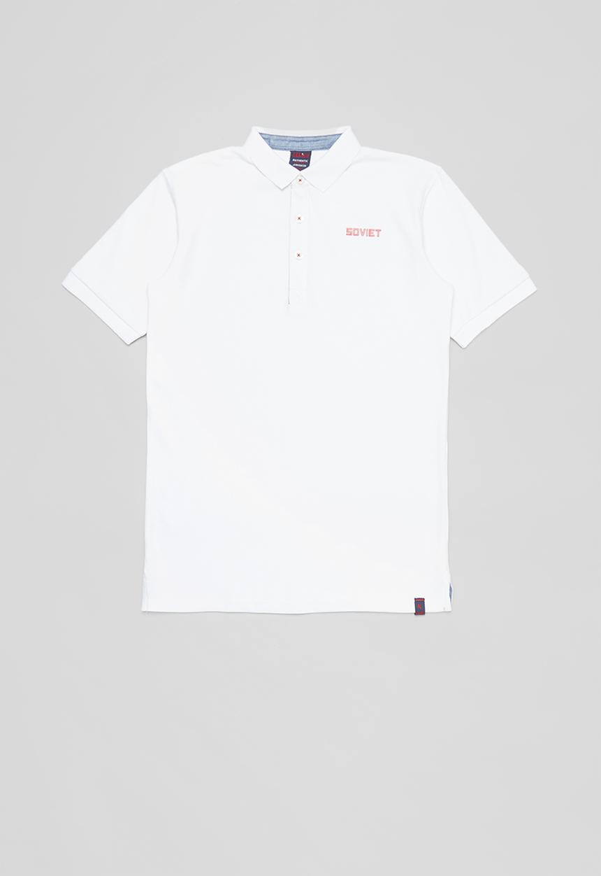 SOVIET - Boys short sleeve pique golfer - white