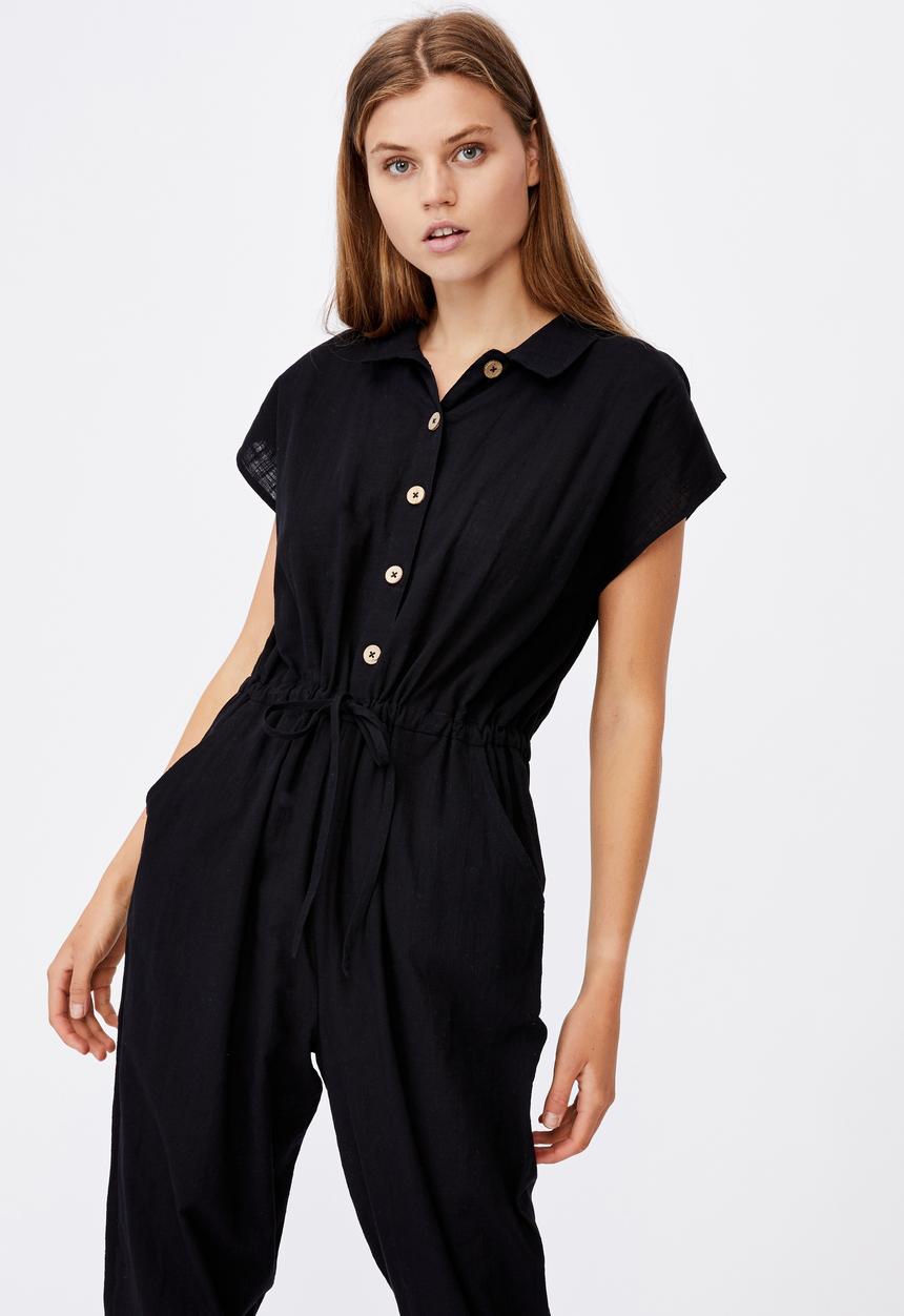 Cotton On - Woven jasmine utility jumpsuit  - black