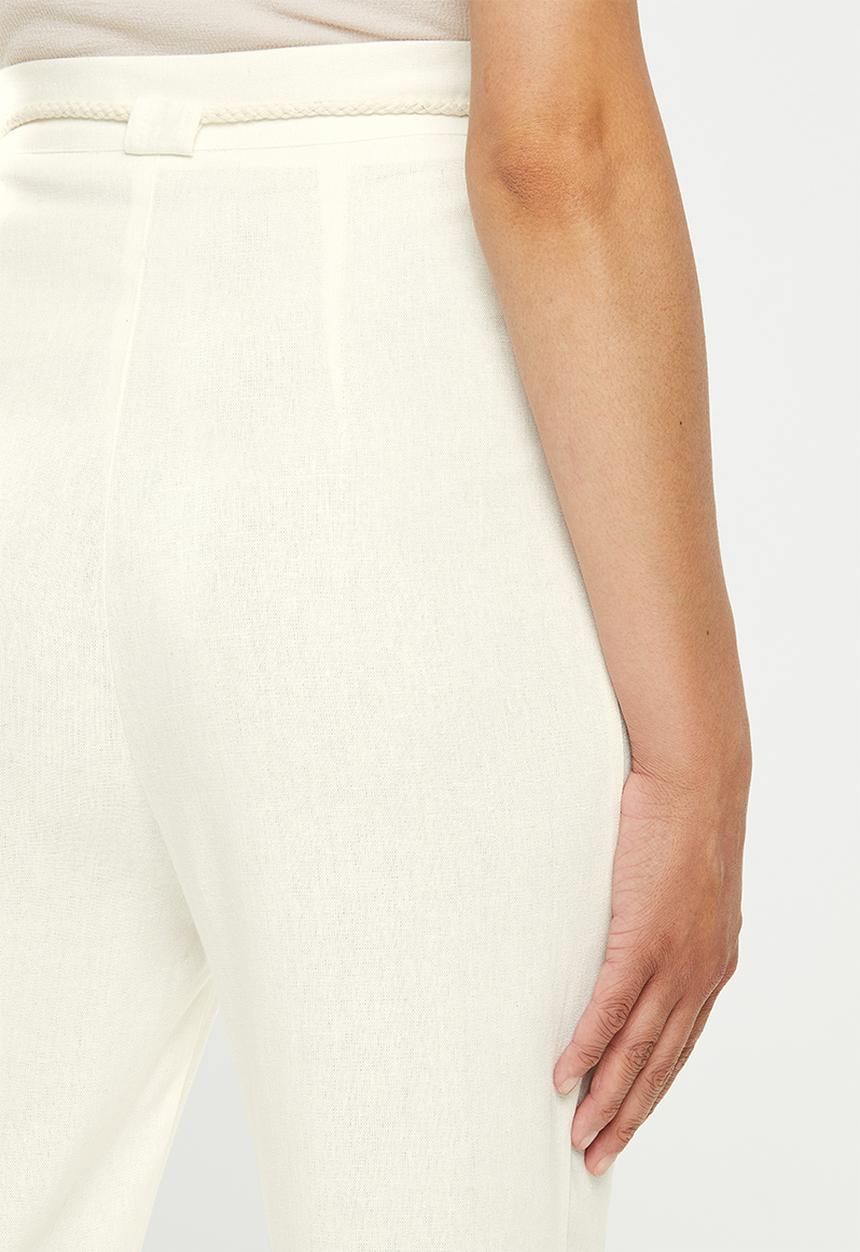 edit - Linen rope detail pant - cream