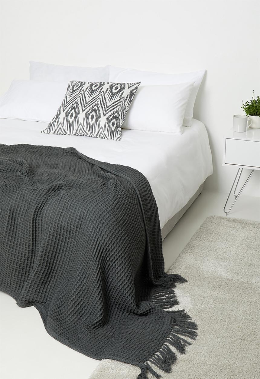 Sixth Floor - Waffle weave throw -  grey