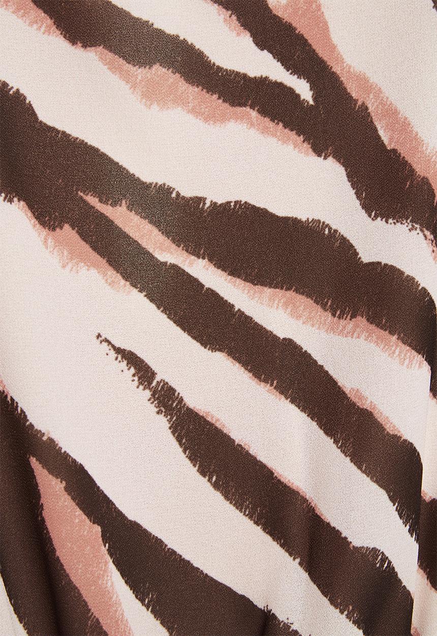 edit - Print mix maxi dress - brown & dusty pink 