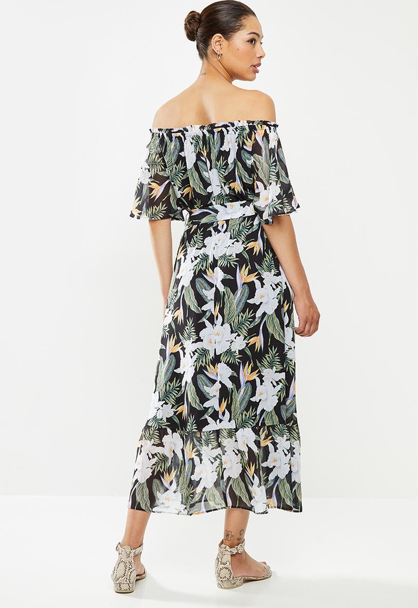 edit - Chiffon tiered off the shoulder maxi - multi 