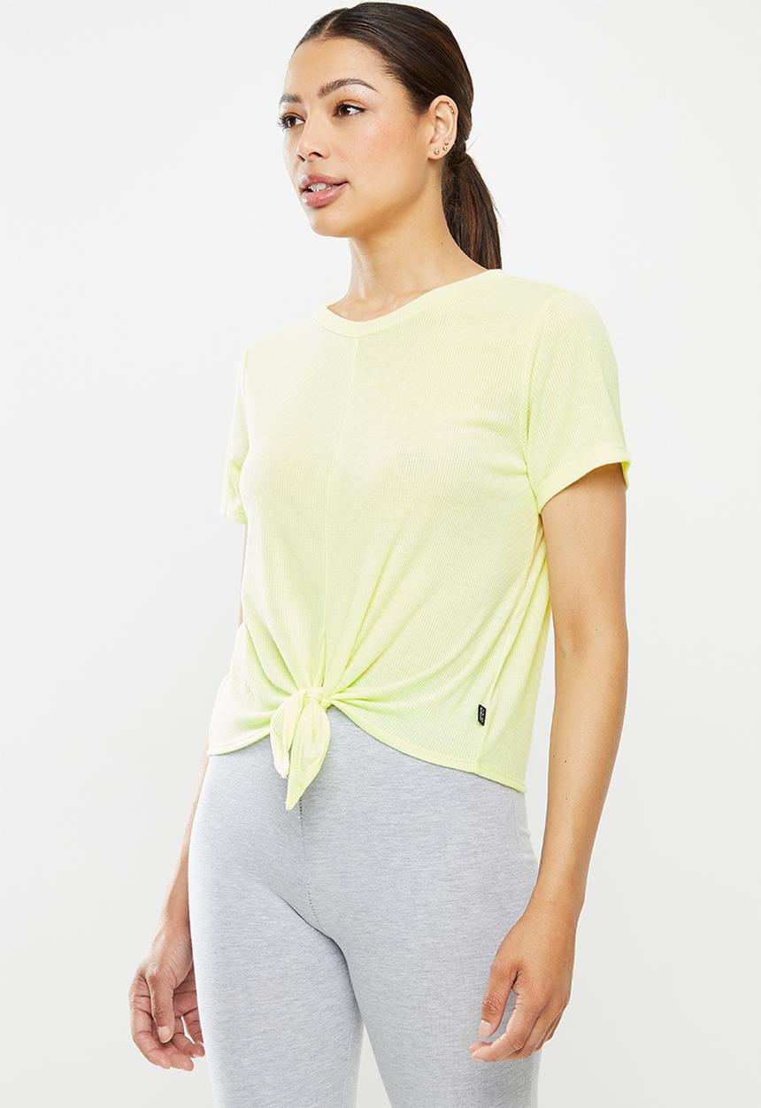 Cotton On - Tie up rib T-shirt - yellow 