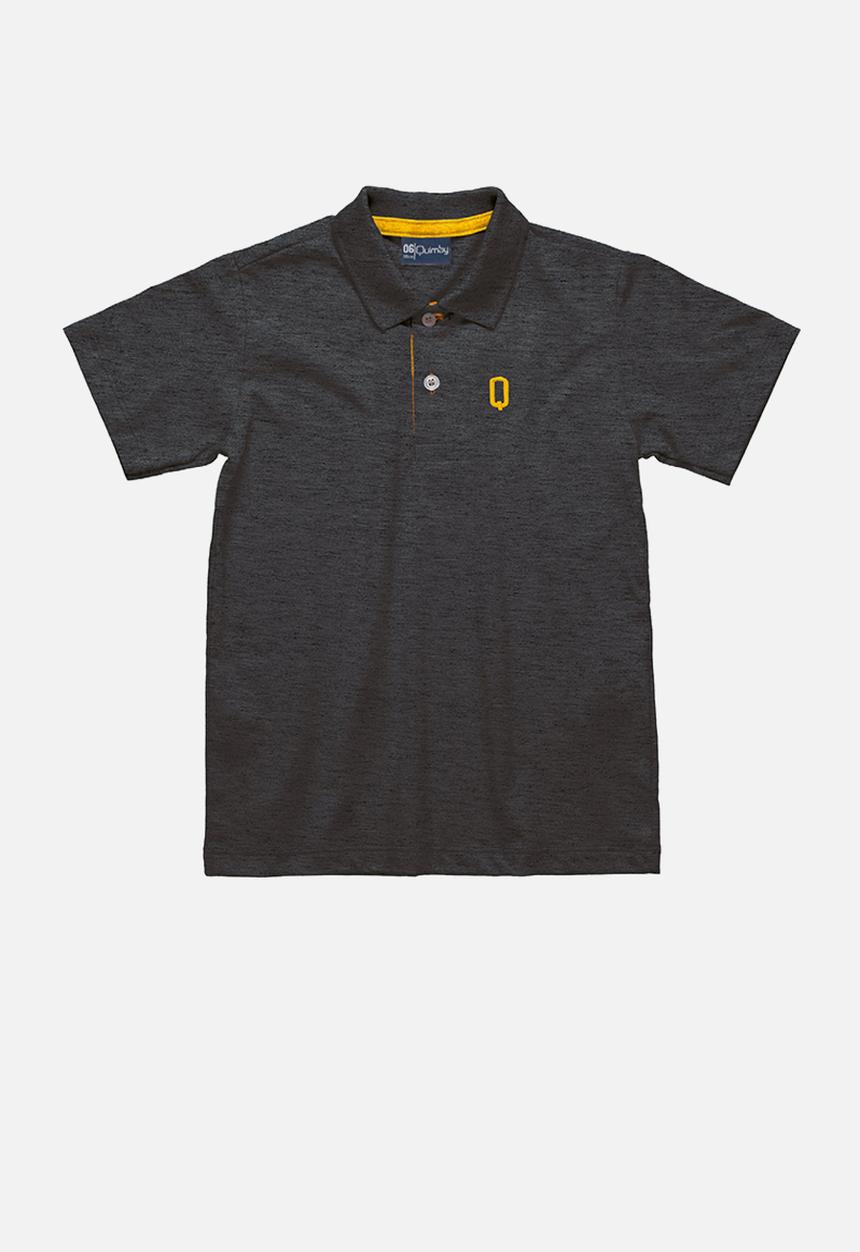 Quimby - Boys single jersey polo shirt - dark grey