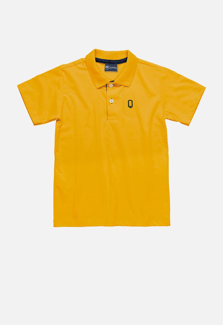 Quimby - Boys single jersey polo shirt - dark yellow