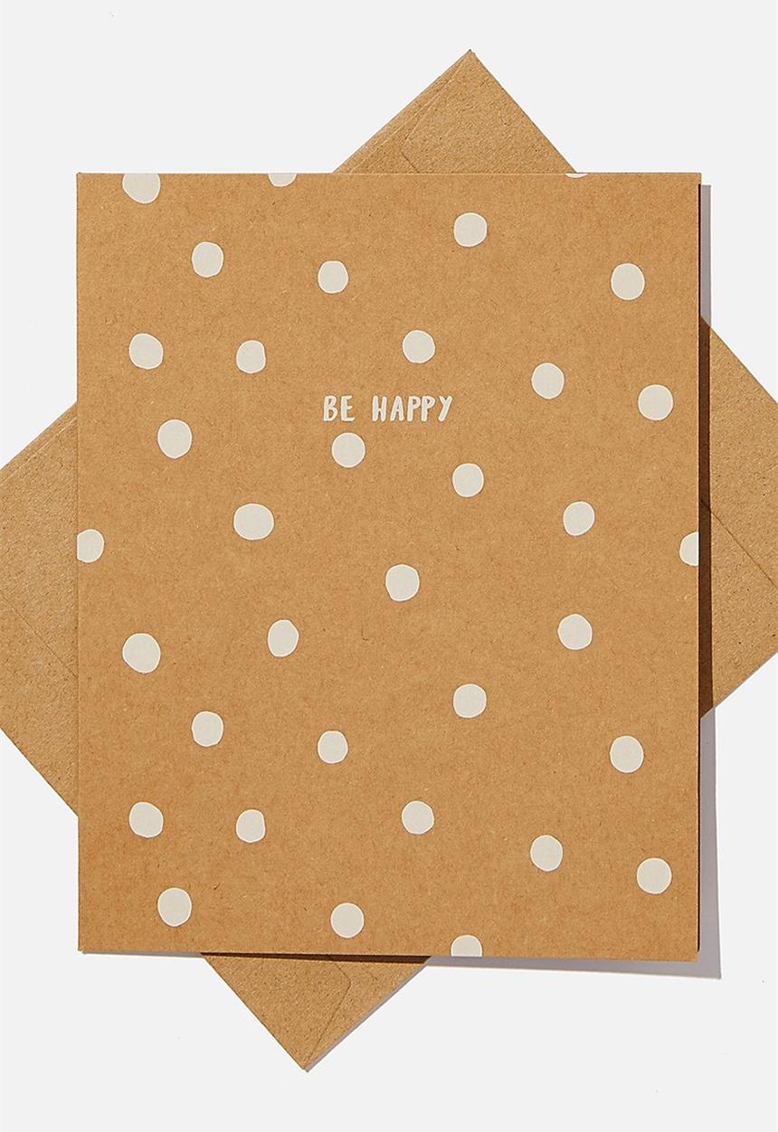 Typo - Blank card - be happy kraft spot