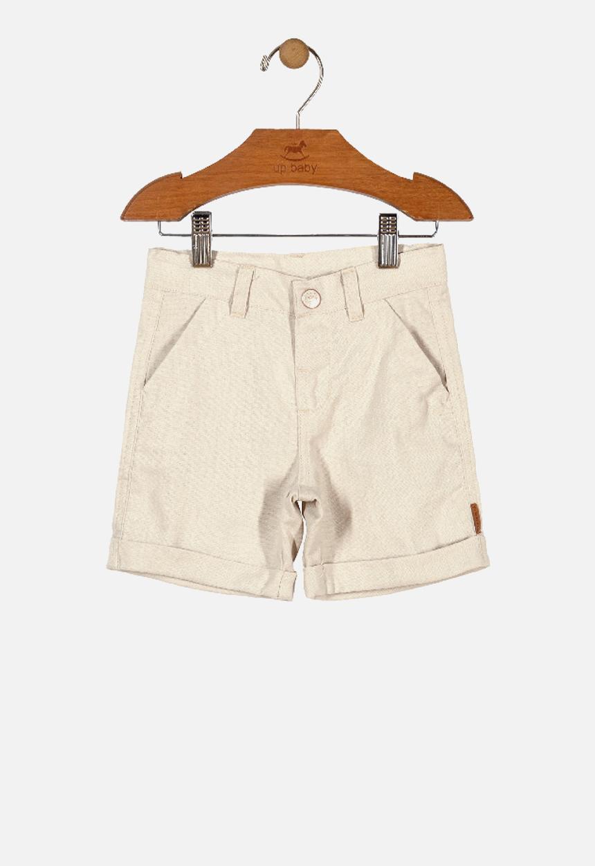 UP Baby - Boys linen bermuda shorts - beige
