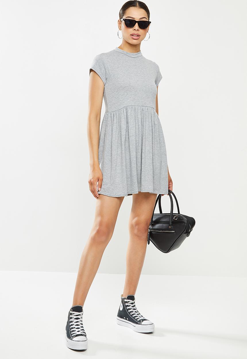 Missguided - Smock dress short sleeve - grey 
