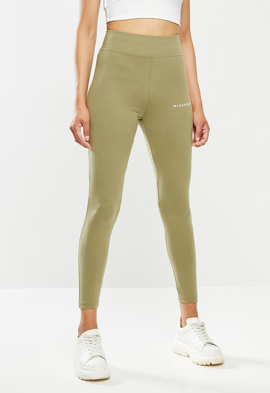 Missguided - Deep waist band legging - khaki