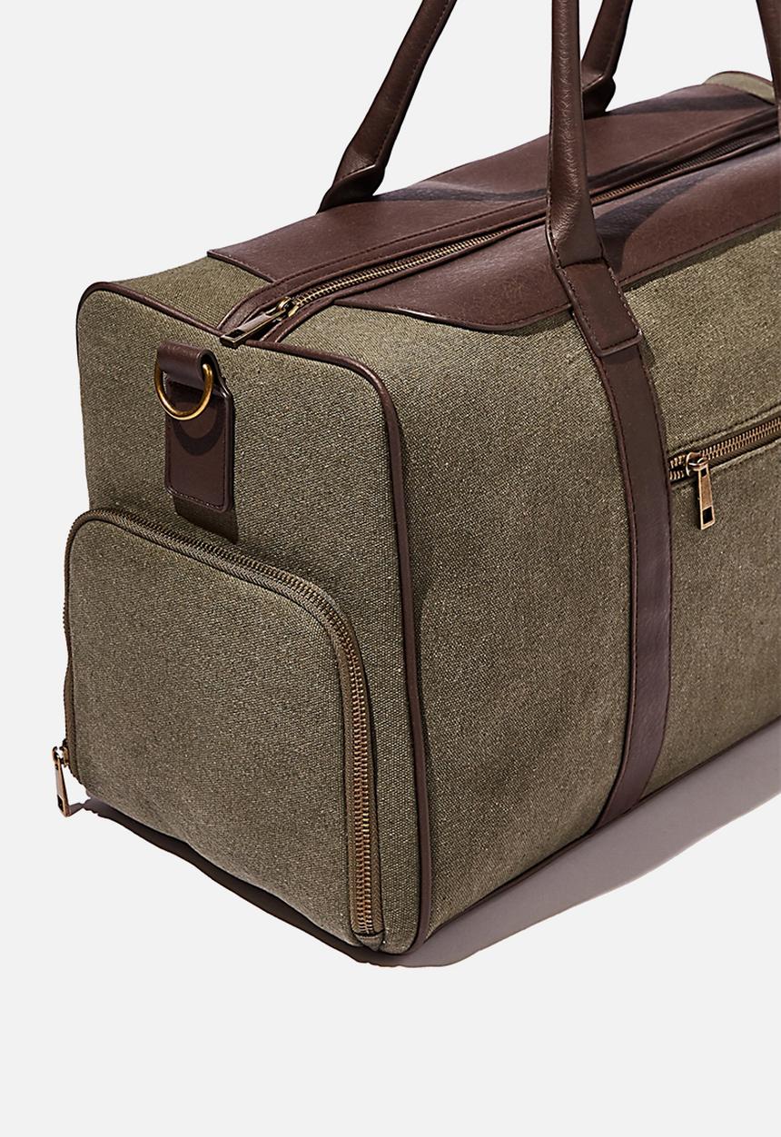 Typo - Nuevo overnighter bag cvs - khaki and bitter choc