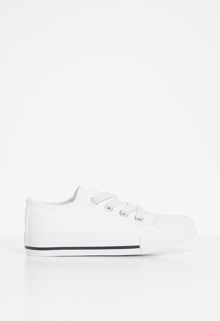 Cotton On - Classic trainer lace up - white smooth elastic
