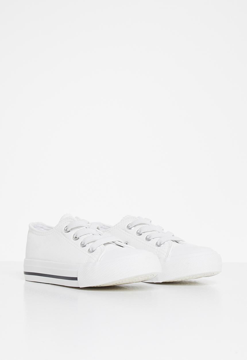Cotton On - Classic trainer lace up - white smooth elastic