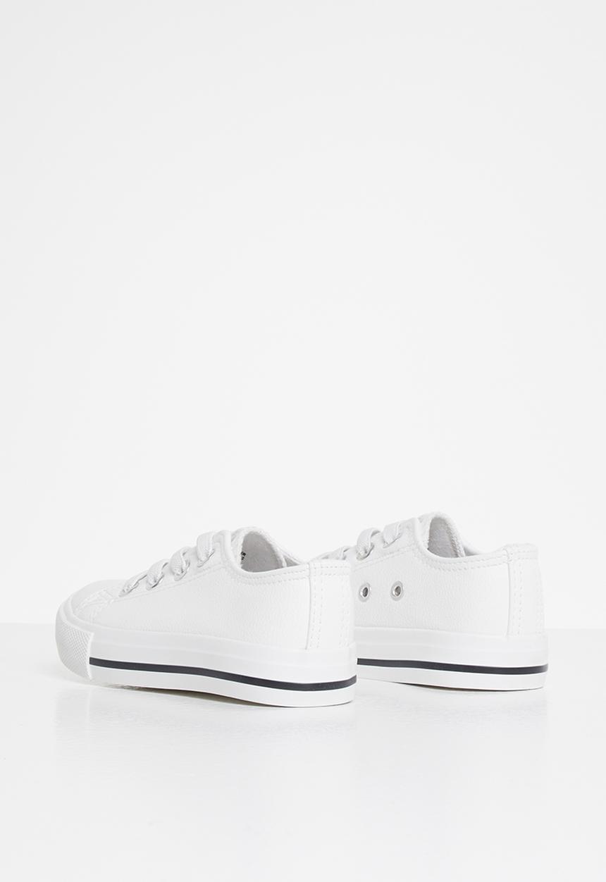 Cotton On - Classic trainer lace up - white smooth elastic