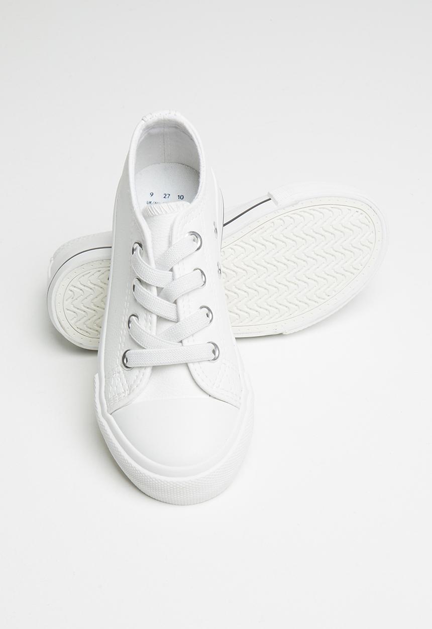 Cotton On - Classic trainer lace up - white smooth elastic