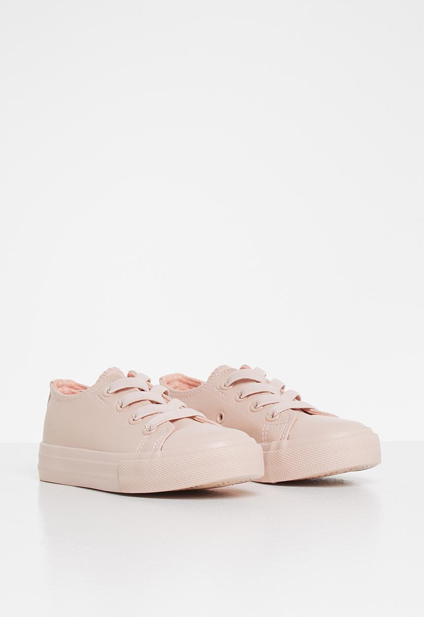 Cotton On - Classic trainer lace up - peach whip elastic