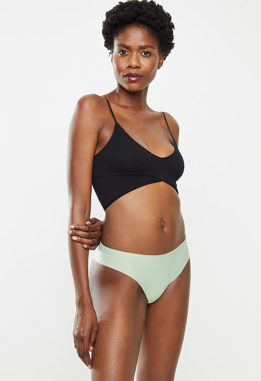 Cotton On - Invisible highcut brasiliano brief 3 pack - black / frapee / mint chip