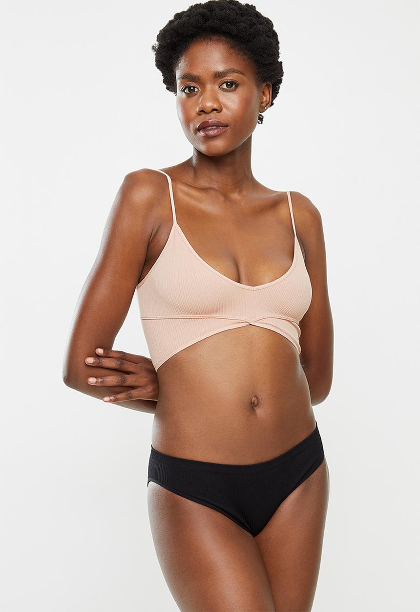 Cotton On - Seamfree bikini brief 3 pack - black / khaki / new latte